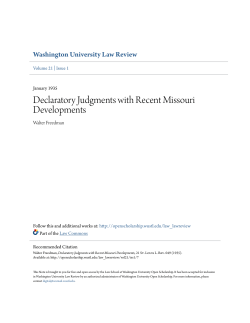 Declaratory Judgments with Recent Missouri Developments
