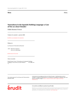 Naturalness in the Spanish Dubbing Language: a Case of Not