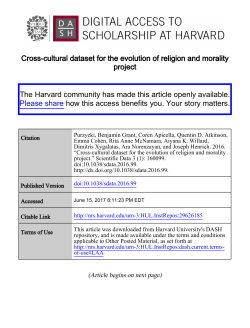 Cross-cultural dataset for the evolution of religion and morality