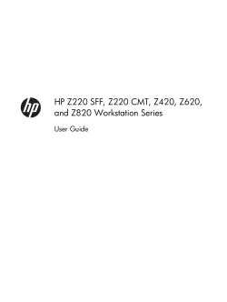 HP Z220 SFF, Z220 CMT, Z420, Z620, and Z820 Workstation Series