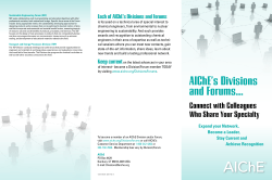 AIChE`s Divisions and Forums&hellip;