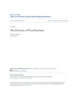The Doctrine of Prior Restraint - Yale Law School Legal Scholarship