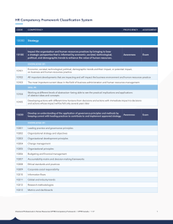 HR Competency Framework Classification System