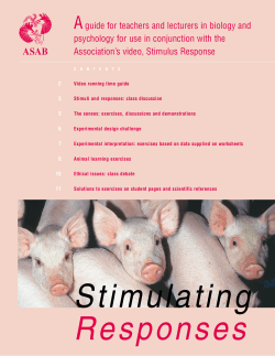 Aguide for teachers and lecturers in biology and psychology for use