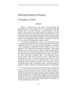 Municipal Identity as Property