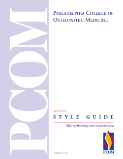 STYLE GUIDE P - PCOM Nucleus - Philadelphia College of