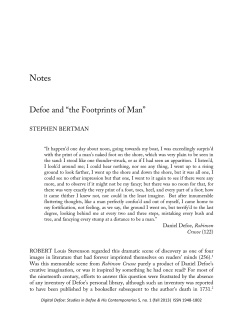 Defoe and &ldquo;the Footprints of Man&rdquo;