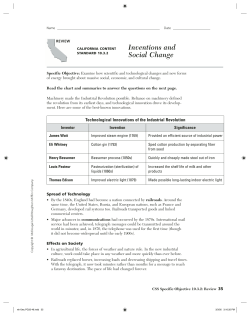 Inventions and Social Change