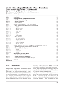 Phase Transitions and Mineralogy of the Lower Mantle