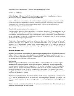 Electronic Pressure Measurement