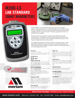 M200LS Lab Standard Smart Manometer Data Sheet