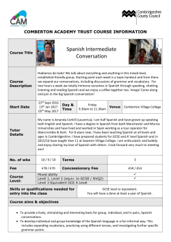 Spanish, Intermediate - Comberton Village College