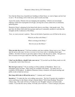 Phoenicia Library Survey 2015 Information Now that the library has