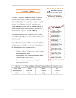 Acid-Base Titration
