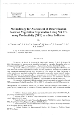 Methodology for Assessment of Desertification based on
