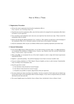 How to Write a Thesis - Information Systems Research