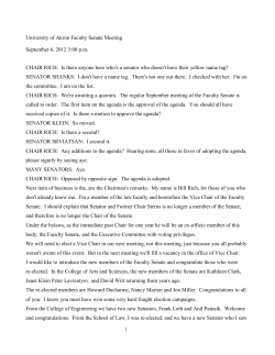 University of Akron Faculty Senate Meeting