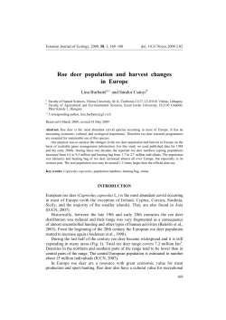Roe deer population and harvest changes in Europe