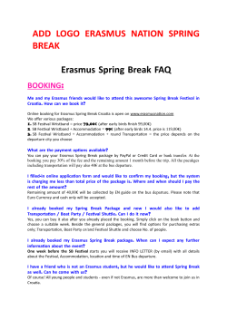 FAQ - Erasmus Nation Spring Break Croatia