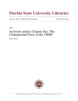 Activism Amid a Chaotic Era: The Underground Press of