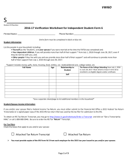 2016-2017 Verification Form 6 - Front Range Community College