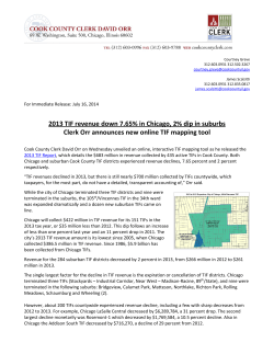 2013 TIF revenue down 7.65% in Chicago, 2% dip in suburbs Clerk
