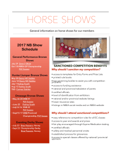 General Information On Horse Shows For Our Members
