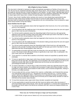 Bill of Rights for Donor Families This document is - e