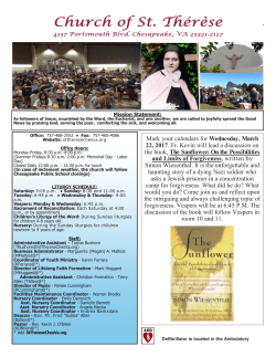 Mark your calendars for Wednesday, March 22, 2017. Fr. Kevin will