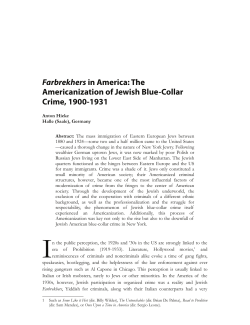 Farbrekhers in America: The Americanization of Jewish