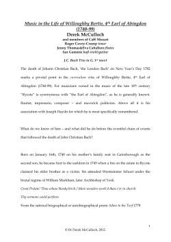 Music in the Life of Willoughby Bertie, 4th Earl of Abingdon (1740