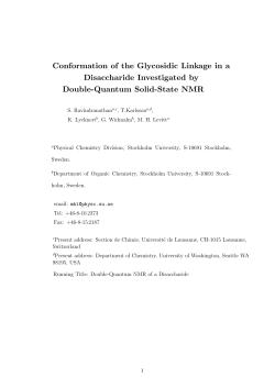 Conformation of the Glycosidic Linkage in a Disaccharide