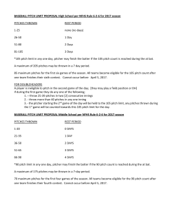 BASEBALL PITCH LIMIT PROPOSAL High School per NFHS Rule 6