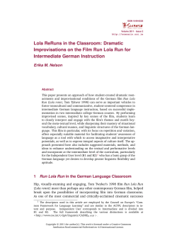 Lola ReRuns in the Classroom: Dramatic Improvisations on