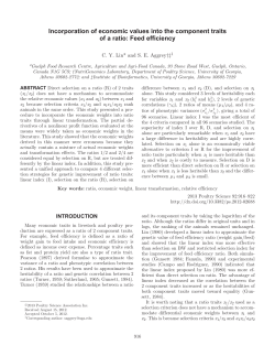 Incorporation of economic values into the component traits of a ratio