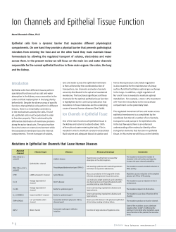Ion Channels and Epithelial Tissue Function