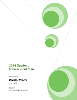 2016 Manure Management Plan