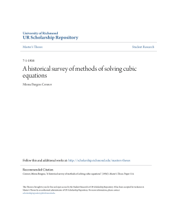 A historical survey of methods of solving cubic equations