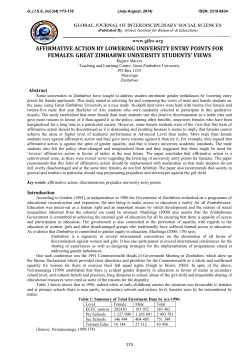 AFFIRMATIVE ACTION BY LOWERING UNIVERSITY ENTRY