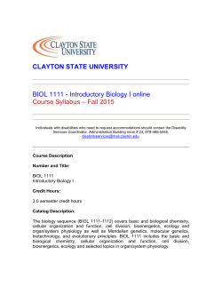 Fall 2015 - Clayton State University