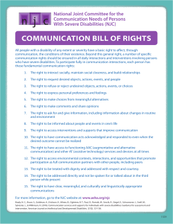 Communication Bill of Rights