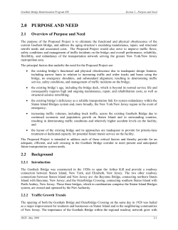 2.0 PURPOSE AND NEED - Goethals Bridge Modernization Project