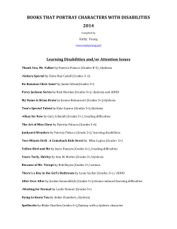 Books With Characters-2014 - Resources for Students With
