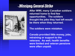 After WWI, many Canadian soldiers returned home to find few