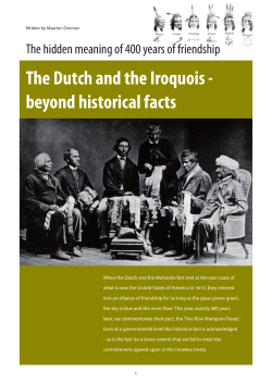 The Dutch and the Iroquois - beyond historical facts