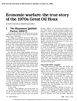 Economic warfare: The True Story of the 1970s Great Oil Hoax