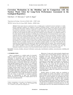 Corrosion Mechanism in the Obsidian and its Comparison with the