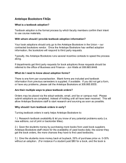 Antelope Bookstore FAQs