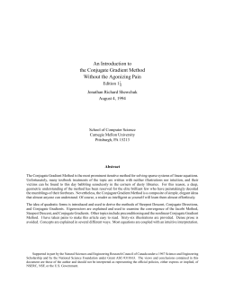 Conjugate Gradient Method Without the Agonizing Pain
