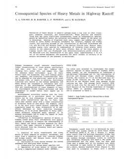 Consequential Species of Heavy Metals 1n Highway Runoff